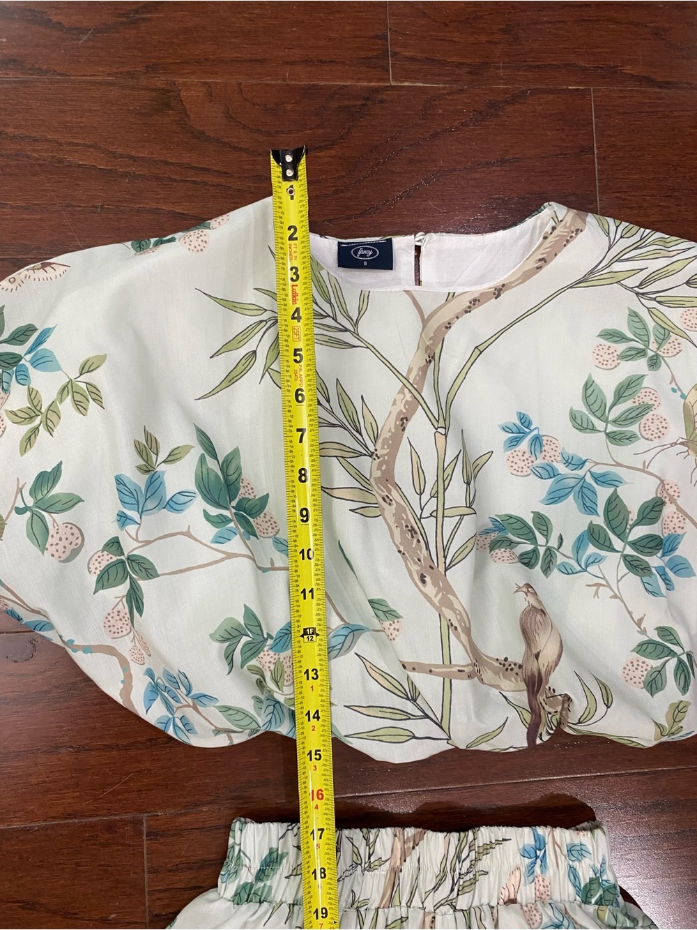 Tropical Leaf Print Two Piece Set Skirt Crop Top Boho Resort Set Small - Picture 3 of 5